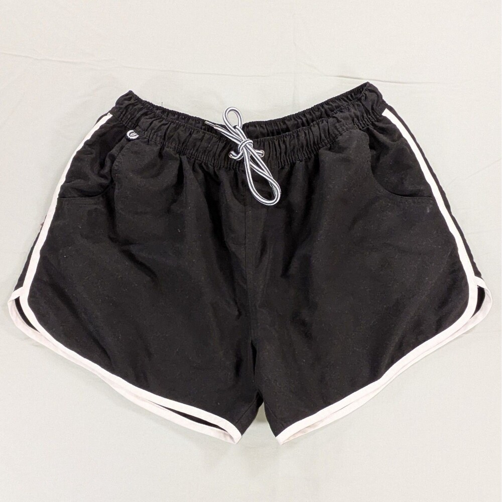 Women's Athletic Drawstring Shorts Black Size XL